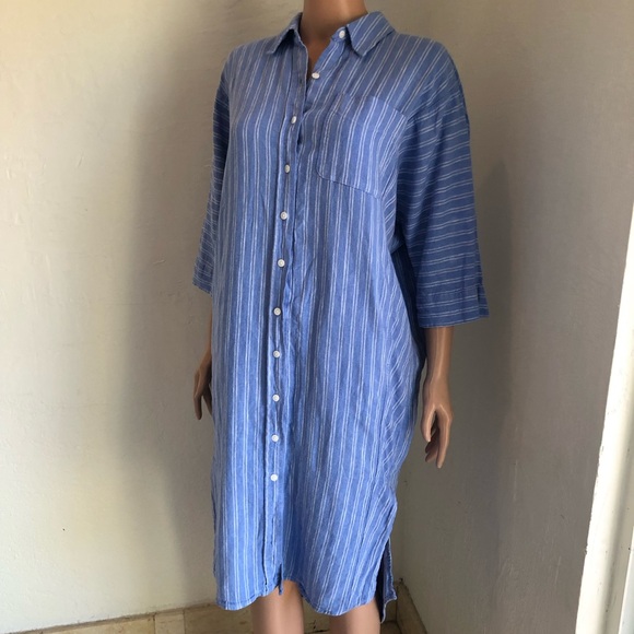 Universal Thread Tie-Front Linen Blend Shirt-Dress Women’s Size S Short Sleeves - Picture 10 of 16